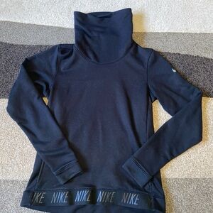 NIKE Womens Roll Neck Sweatshirt Jumper SZ XS Black EUC